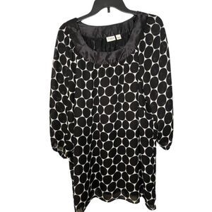 Cato Black White Polka Dot Top Shirt Blouse Tunic Plus Size 18/20 Sheer